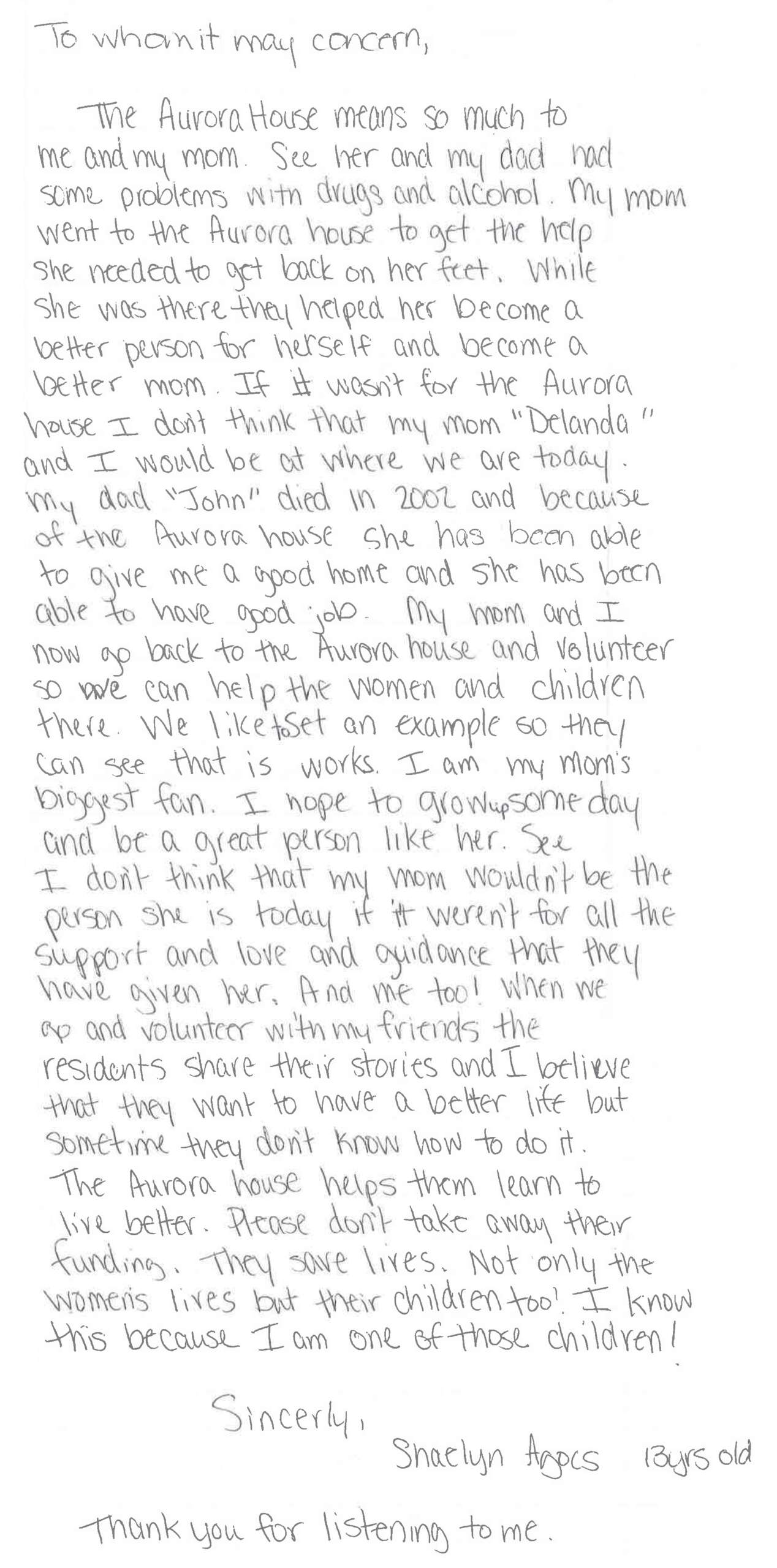 handwritten letter
